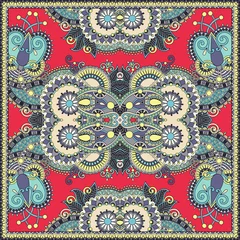 Türaufkleber Traditional ornamental floral paisley bandanna © Kara-Kotsya
