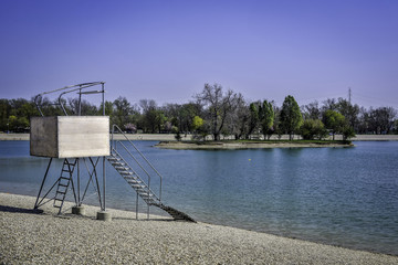 Lifeguard tower at Jarun, Zagreb - Croatia