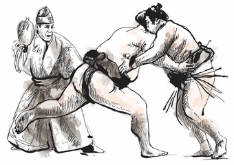 Obraz na płótnie Canvas Sumo. Hand drawn vector in calligraphic style (converted)