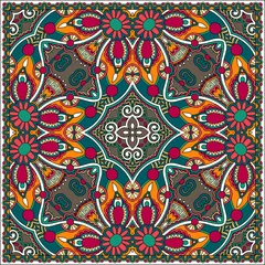 Selbstklebende Fototapeten Traditional ornamental floral paisley bandanna © Kara-Kotsya