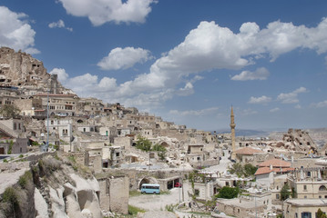 panoramic view of the village of Uchisar in Cappadocia