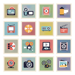 Photo & video modern color icons.