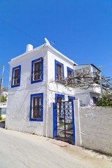 Whitewashed Aegean Architecture in Bosrum, Turkey