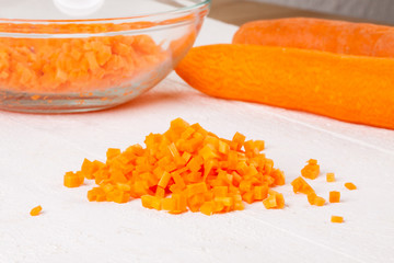 Finely diced fresh carrots