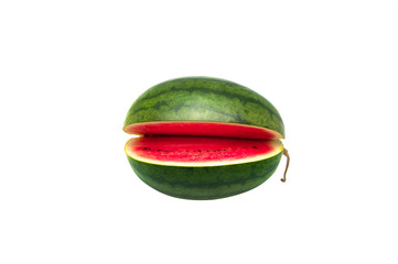 Cut red watermelon on a white background