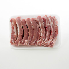 Raw Pork Ribs Isolated On White Background