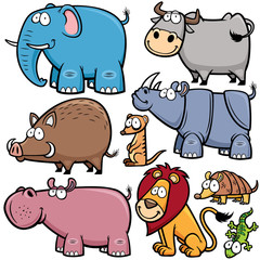 Naklejka premium Vector illustration of Wild animals cartoons