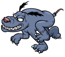 Vector illustration of Cartoon Dog zombie