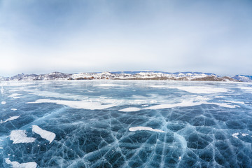 Baikal ice in winter