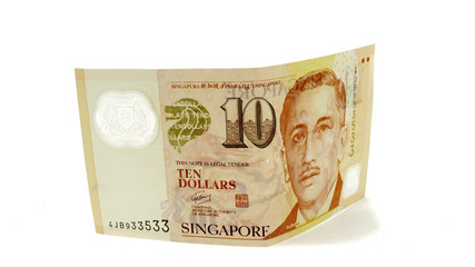 Singapore Dollars Cash Paper Bank Note. Asian currency.