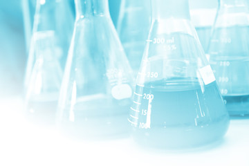 the laboratory  with colorful liquid