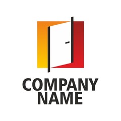 Red-orange logo doors company
