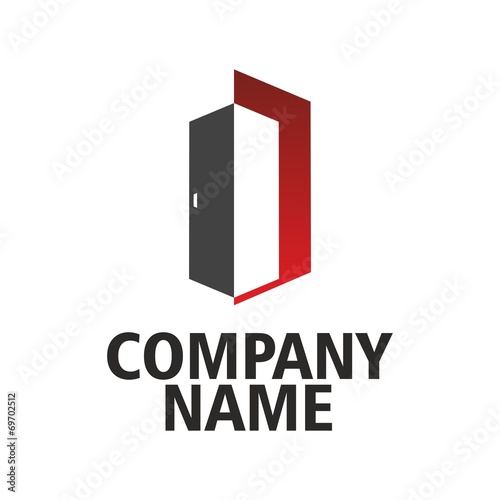 "Red logo doors company" Stock image and royaltyfree vector files on