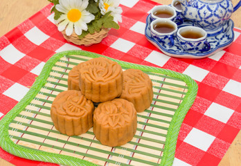 mooncake or food for Chinese mid-autumn festival