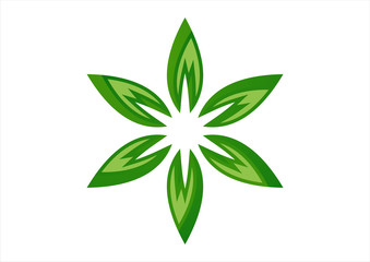 Eco logo green leaves logo design