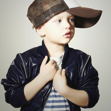 Fashionable Child.little boy.fashion children.Hip-Hop style