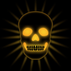 Halloween, Totenschädel, Totenkopf, schwarz, orange, glühend