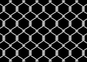 Fototapeta premium mesh wire for fencing on a black background