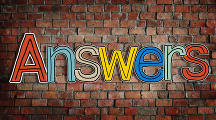 Answer word Concepts on Brick Wall
