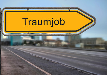Fototapeta premium Strassenschild 14 - Traumjob