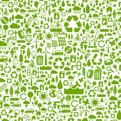 seamless eco background made of ecology icons - 69706132