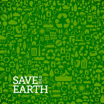seamless background made of ecology icons