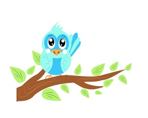 Bird on twig of tree