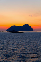 Sunset at norwegian fiords