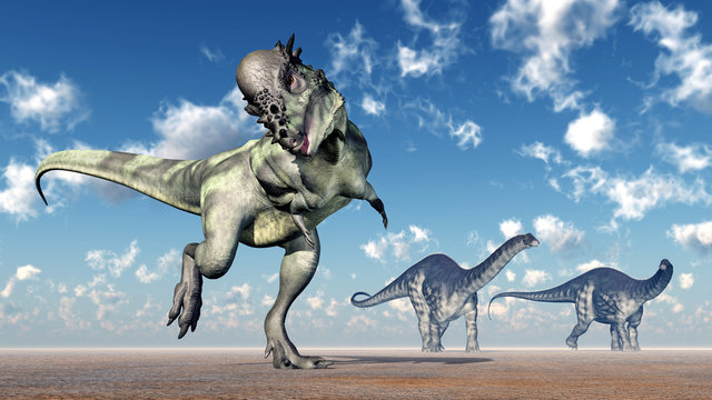 Pachycephalosaurus and Apatosaurus