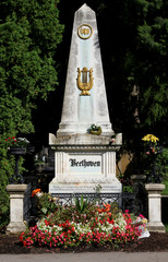 Naklejka premium BEETHOVEN's grave in the cemetery of the musicians in VIENNA Aus
