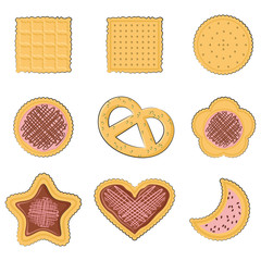 Set of few different tasty cookies