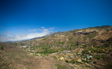 Fototapeta na wymiar Gran Canaria, aerial view over sttep inland valley