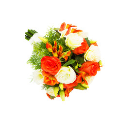 beautiful bouquet of flowers on a white background isolated