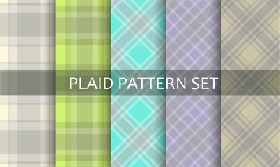 Plaid Patterns. Vector set.