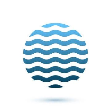 Abstract wavy round conceptual icon, sphere