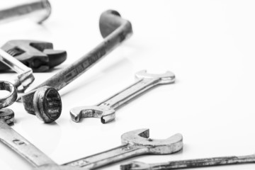 Mechanic tools set isolated on white background
