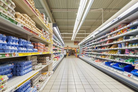 Supermarket. Interior view.