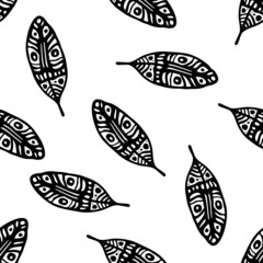 Vintage Feathers. Seamless background.