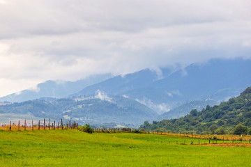 Fototapeta na wymiar rainy mountain landscape, Romania