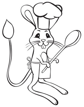 recommend clip art: Jerboa chef outline