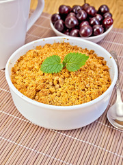 Crumble cherry on bamboo napkin