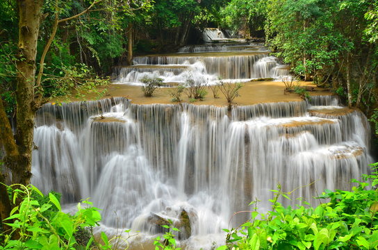 Cascade Waterfalls in Green Forests