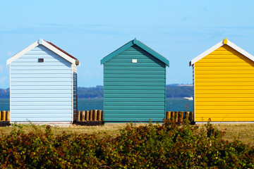 Fototapeta na wymiar Colorful beach huts