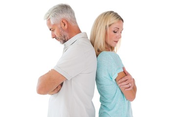 Unhappy couple not speaking to each other
