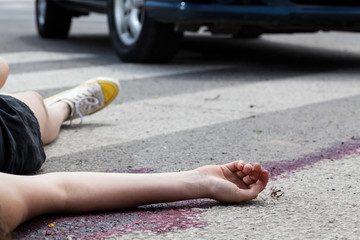Unconscious woman at accident scene