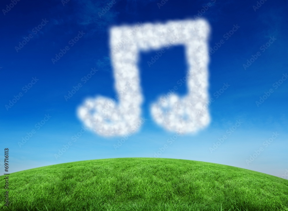 Aufkleber Composite image of cloud in shape of quaver