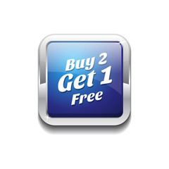 Buy 2 Get 1 Free Glossy Shiny Vector Button