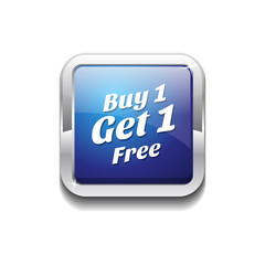 Buy 1 Get 1 Free Glossy Shiny Vector Button