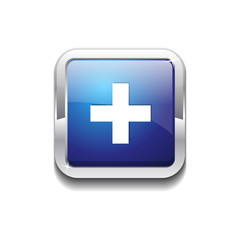 Plus Rounded Corner Vector Blue Web Icon Button