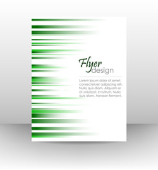 Business flyer or corporate banner with green lines pattern